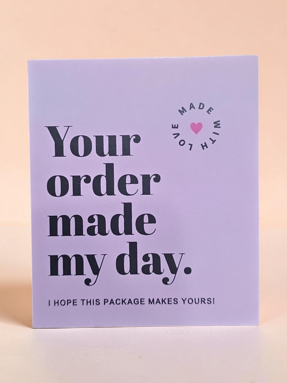 2 Packs 100 Total Small Thank You Cards | Your Order Made My Day. 3x3.5 inches